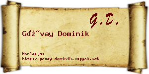 Gévay Dominik névjegykártya