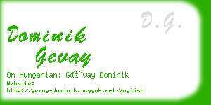 dominik gevay business card